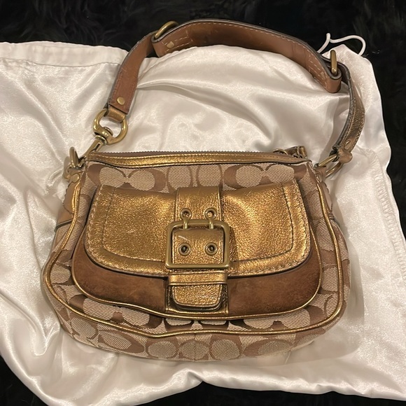 Coach signature c brown bronze khaki mini bag - Picture 11 of 15